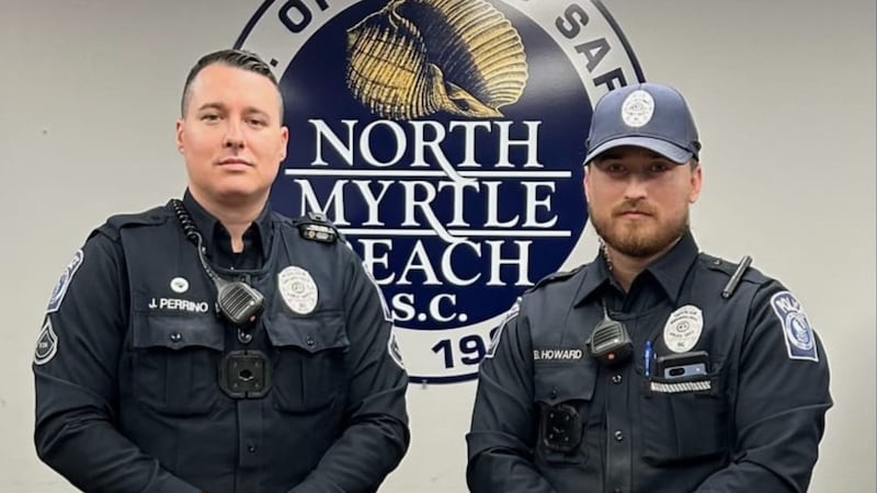Field Training Officer Perrino (left) and his trainee Officer Howard (right)