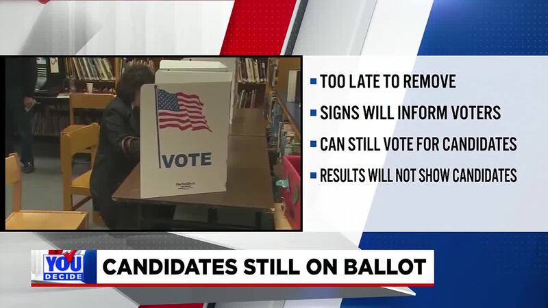 Candidates who drop out of the race after Jan. 2 will remain on South Carolina ballots.