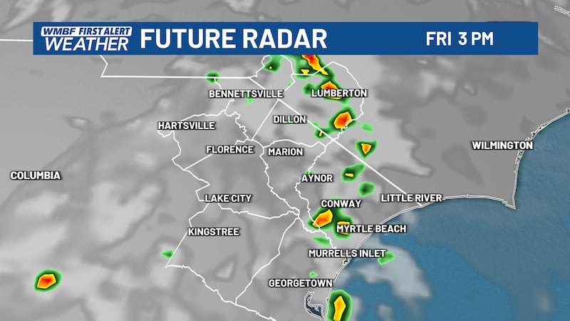 A few afternoon storms are possible Friday