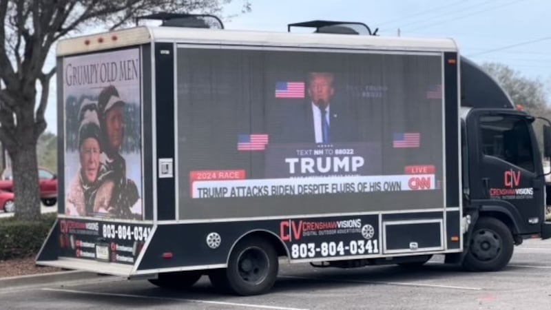 Republican presidential candidate Nikki Haley debuted a new mobile billboard in the Myrtle...