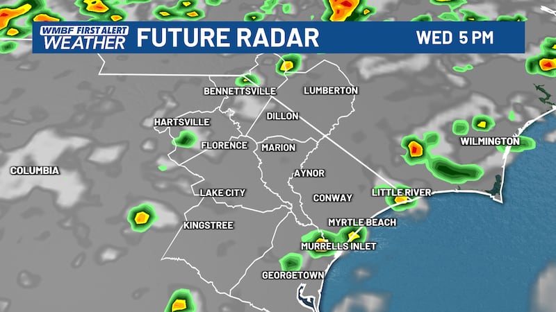 Scattered afternoon rain chances arrive Wednesday