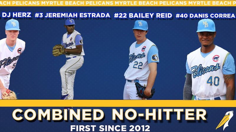 Pelicans toss combined no-hitter, beat Fireflies 5-0