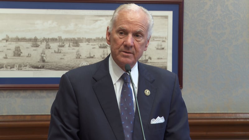 Gov. Henry McMaster speaks during a news conference at his office in the South Carolina State...