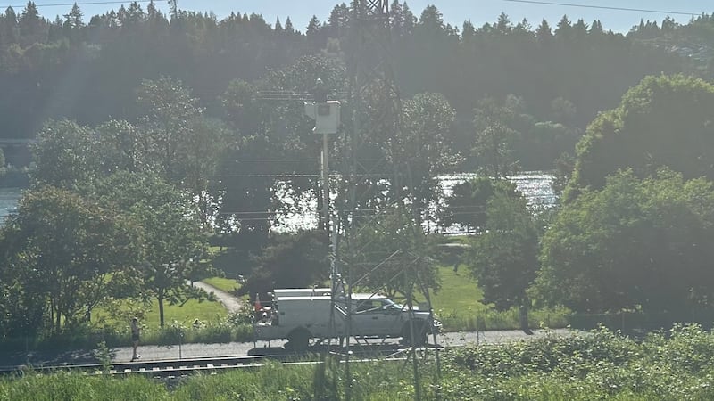 A person reportedly climbing a steel power line tower in Oregon got an electric shock and fell...