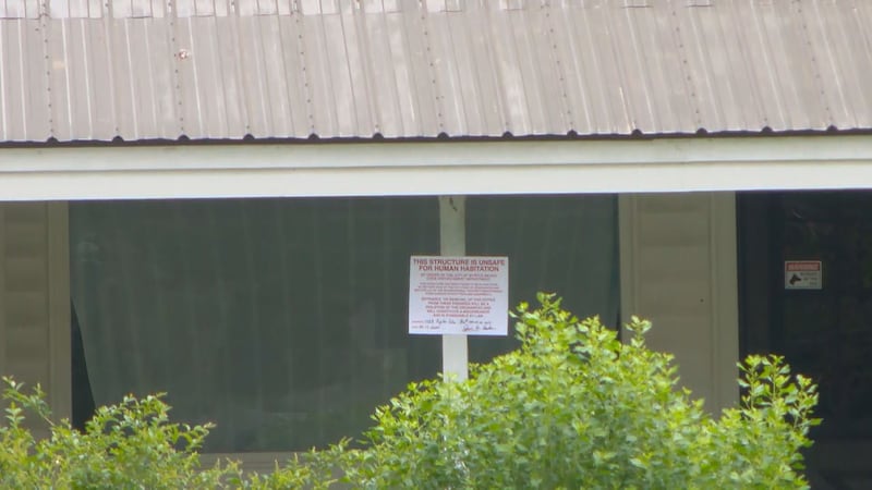 A sign located on a home along Poplar Drive in the Ramsey Acres neighborhood of Myrtle Beach...