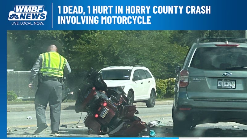 A crash involving a motorcycle slowed traffic in part of Horry County on Wednesday.