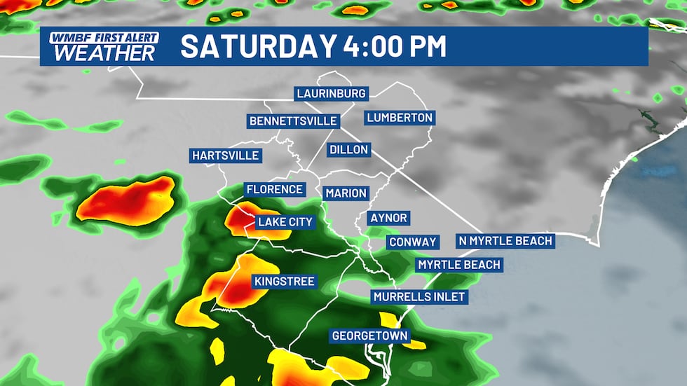 A few strong storms on Saturday afternoon can't be ruled out. We'll keep rain chances at 60%...
